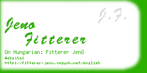 jeno fitterer business card